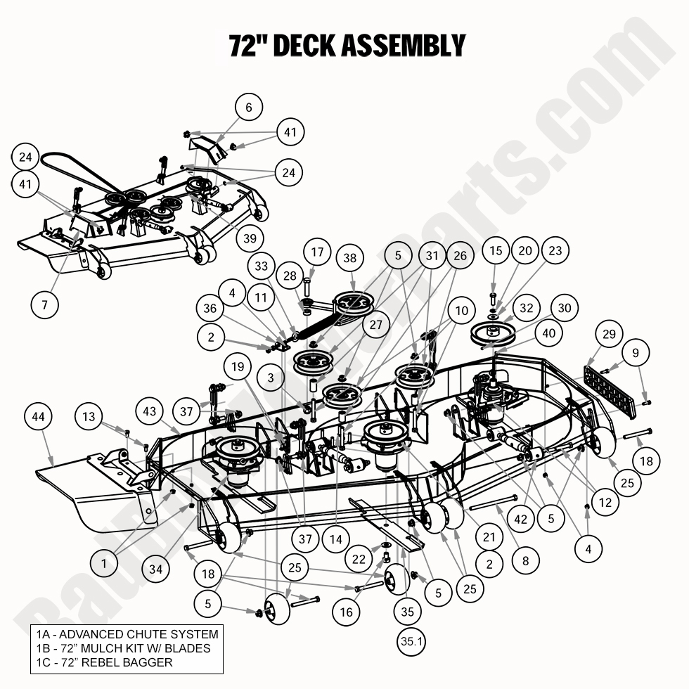 2280 - Bad Boy Mower Parts Lookup > 2020 > Rebel > 72\" Deck Assembly